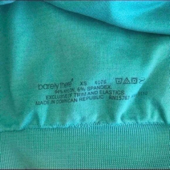 Barely There Sports Bra Womens XS Green Stretch Racerback Athletic Workout Gym - Picture 2 of 5